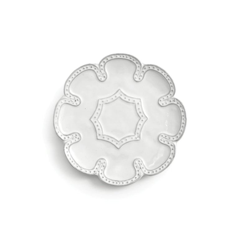 ARTE ITALICA: Bella Bianca Beaded Canape Plate - Artistica.com