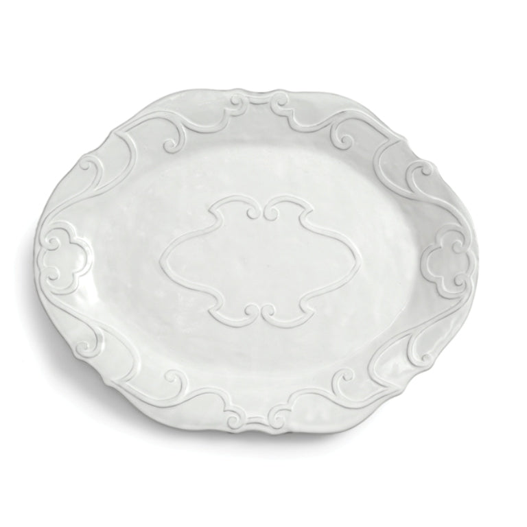ARTE ITALICA: Bella Bianca Ribbon Oval Platter - Artistica.com