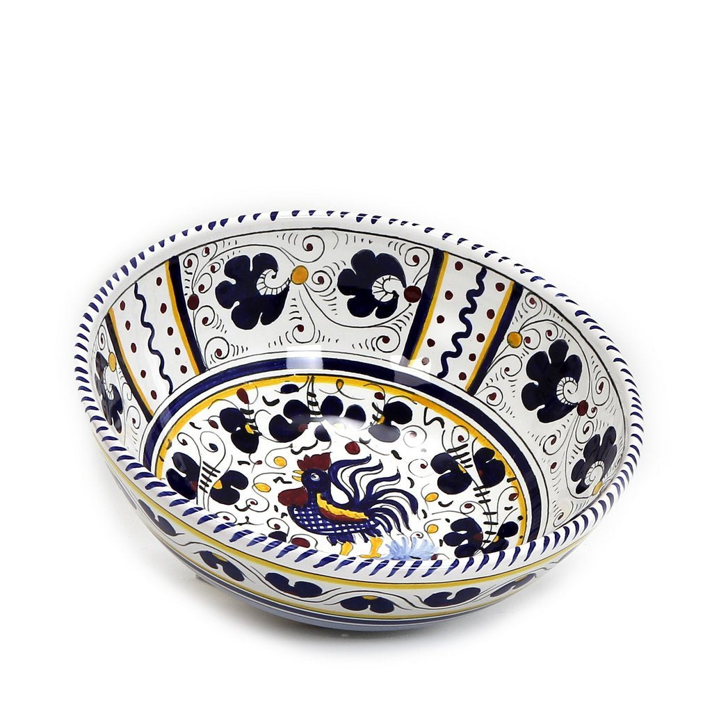 ORVIETO BLUE ROOSTER: Salad Bowl (Medium) - Artistica.com