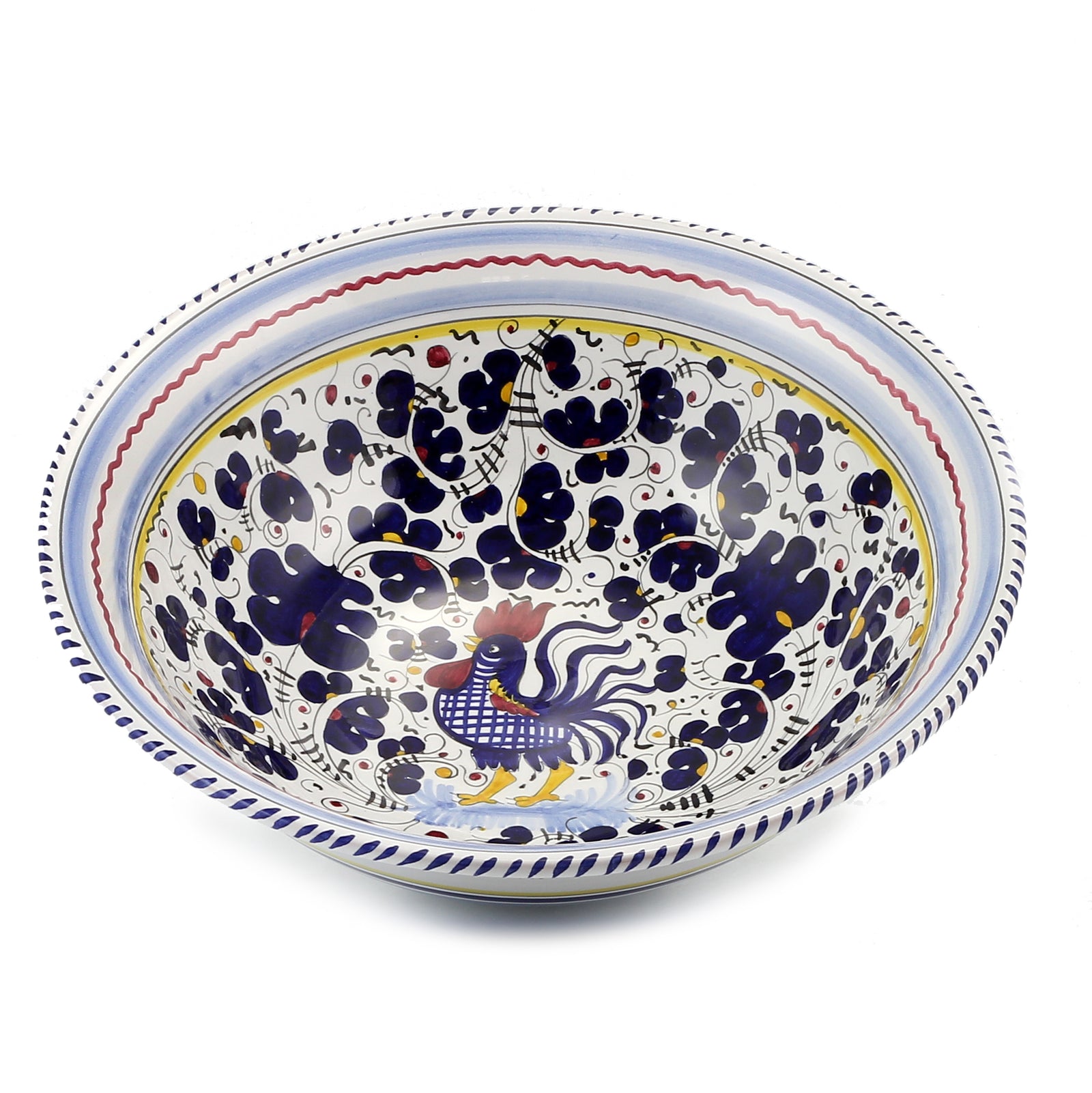 ORVIETO BLUE ROOSTER: Large Pasta/Salad Serving Bowl - Artistica.com