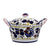 ORVIETO BLUE ROOSTER: Covered Parmesan Cheese Bowl with Spoon - Artistica.com