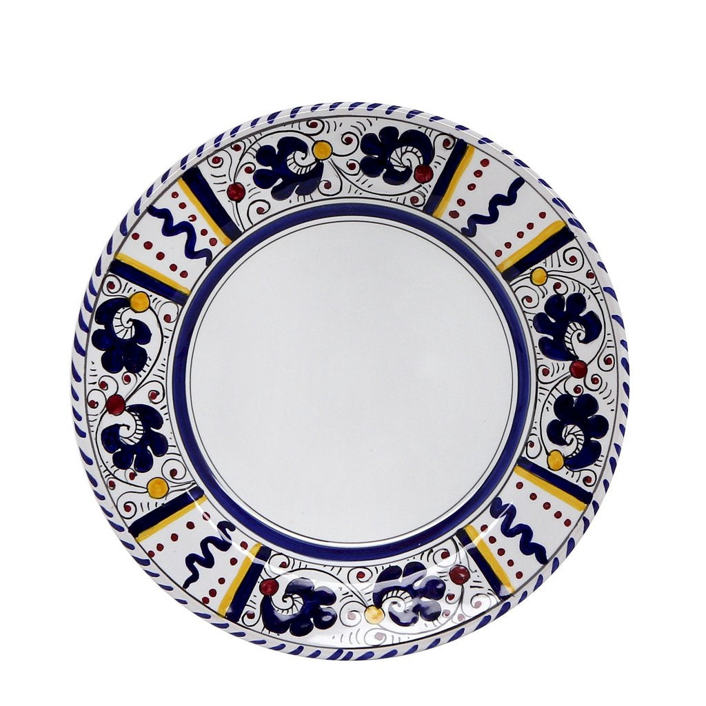 ORVIETO BLUE ROOSTER: Rim Pasta Soup Bowl (White Center) - Artistica.com