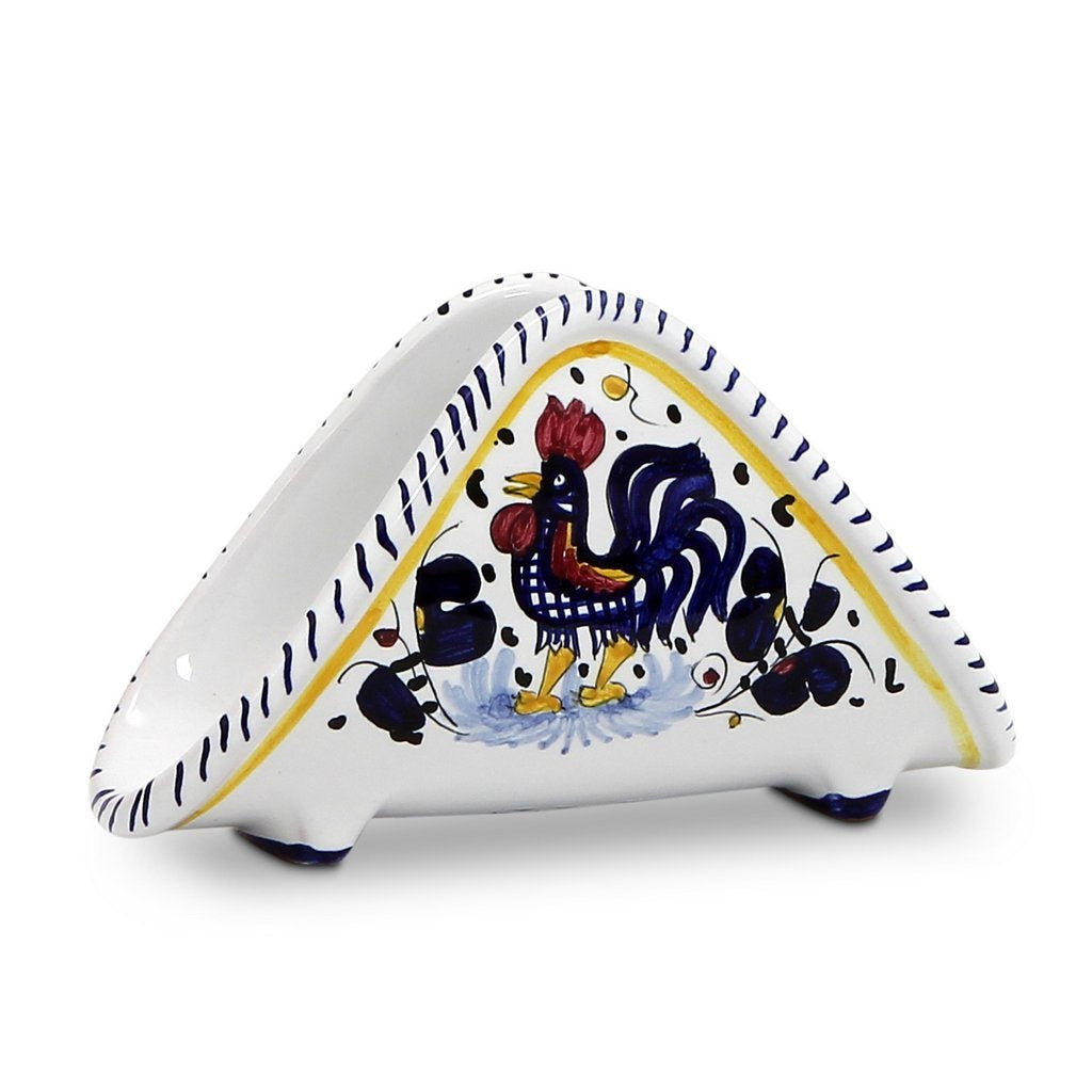 ORVIETO BLUE ROOSTER: Napkin Holder - Artistica.com