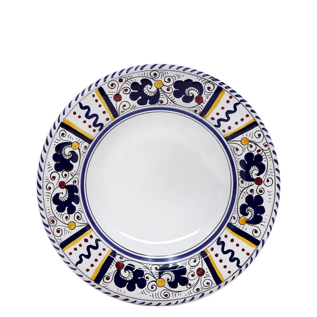 ORVIETO BLUE ROOSTER: Salad Plate (White Center) - Artistica.com