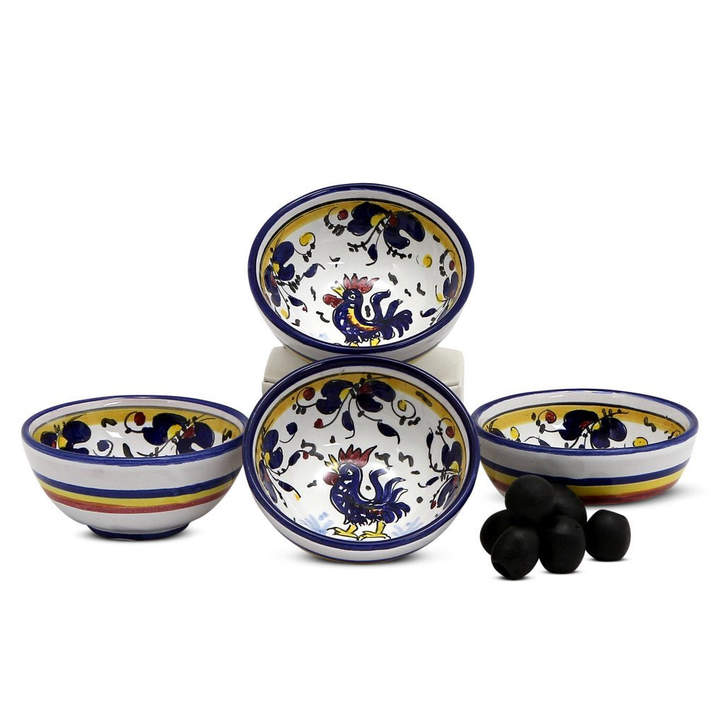 ORVIETO BLUE ROOSTER: Dipping/Condiment Small Bowl - Artistica.com