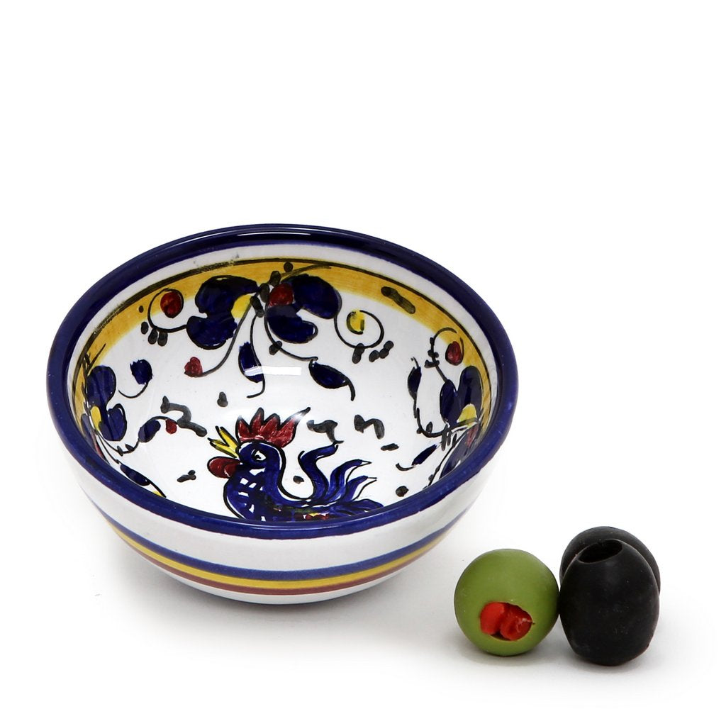 ORVIETO BLUE ROOSTER: Dipping/Condiment Small Bowl - Artistica.com