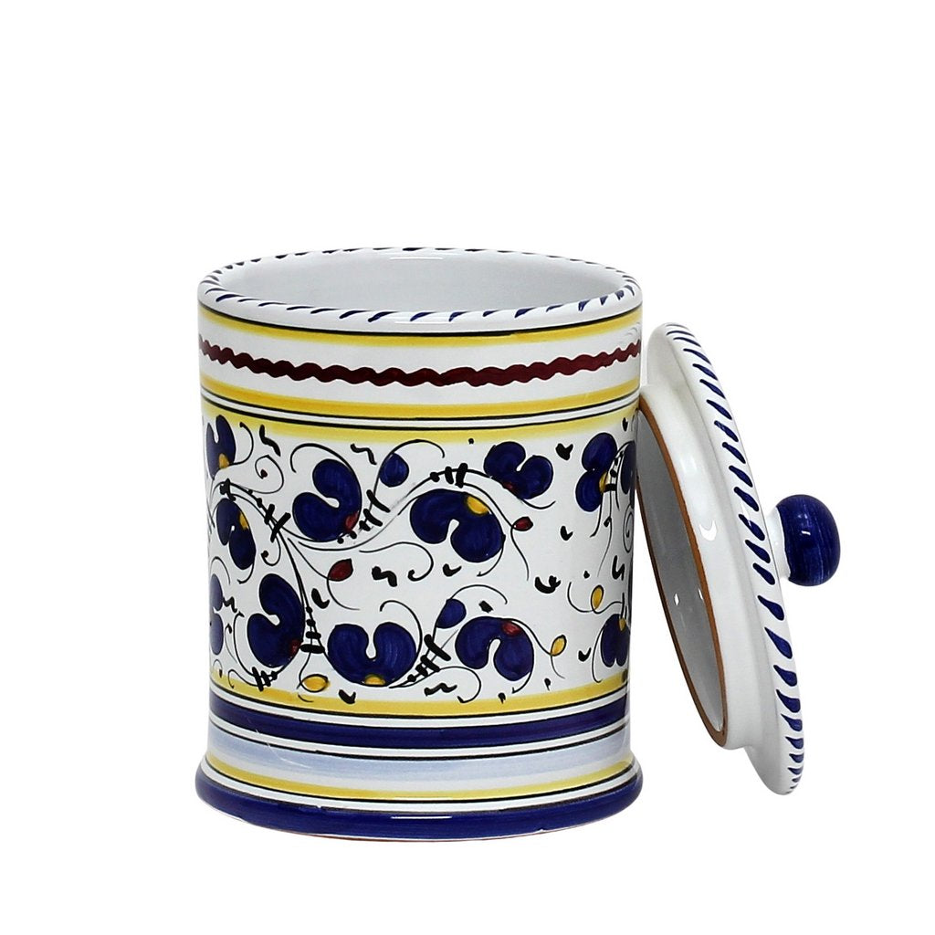 ORVIETO BLUE ROOSTER: Caffe' (Coffee) Container Canister - Artistica.com