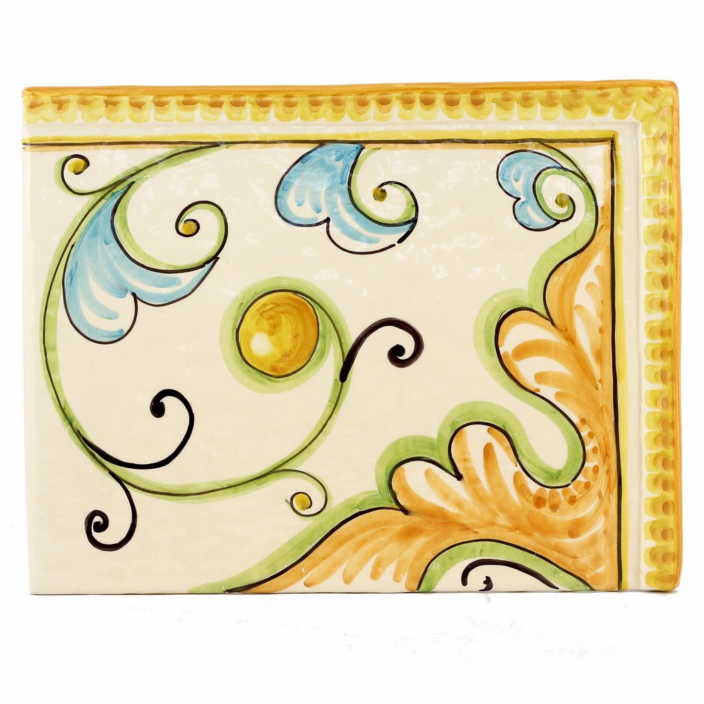BACKSPLASH/MURAL: Modular Hand Painted ~ Gubbio Floral Vario Design (4 Tiles) - Artistica.com