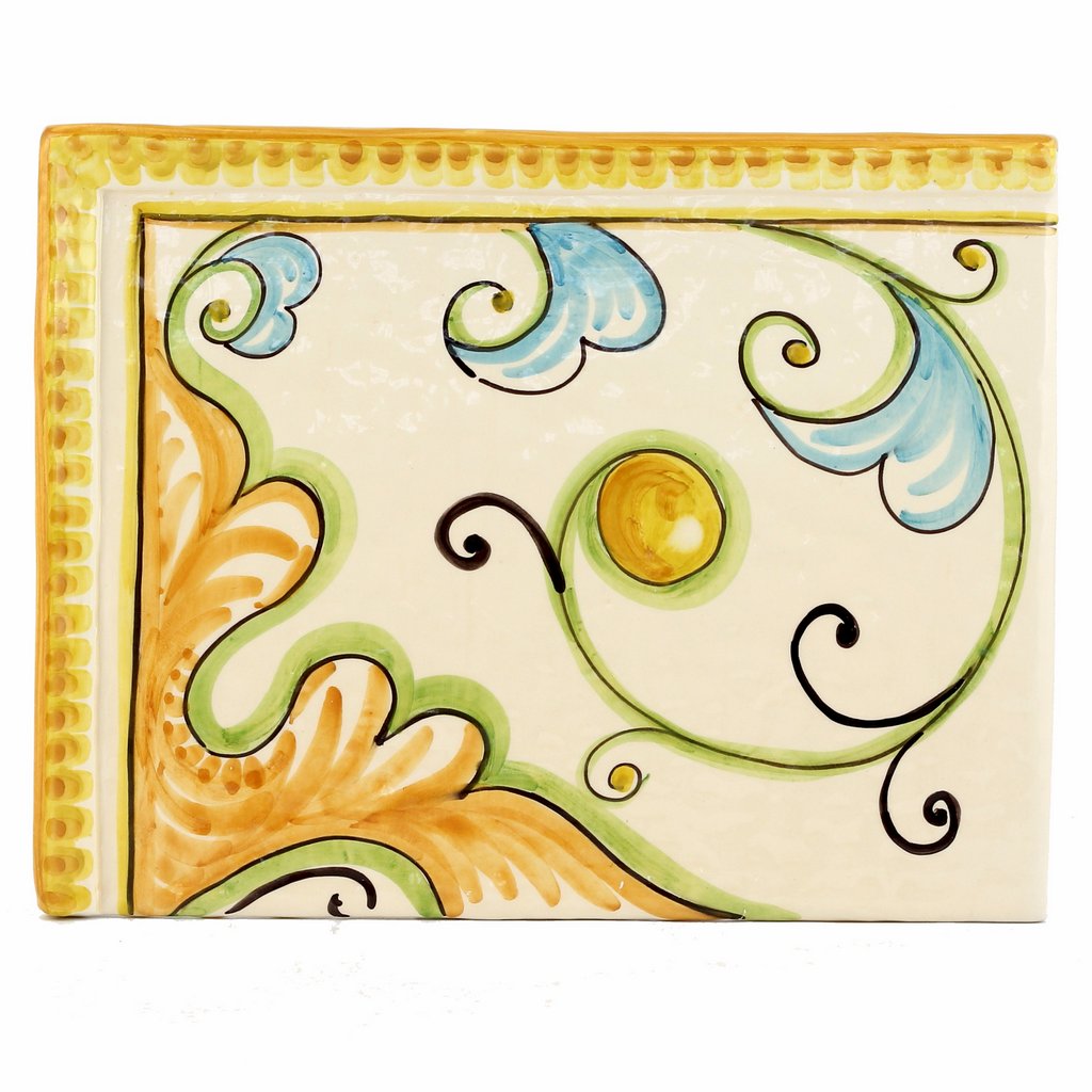 BACKSPLASH/MURAL: Modular Hand Painted ~ Gubbio Floral Vario Design (4 Tiles) - Artistica.com
