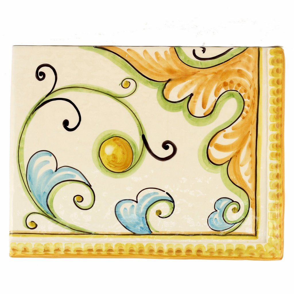 BACKSPLASH/MURAL: Modular Hand Painted ~ Gubbio Floral Vario Design (4 Tiles) - Artistica.com