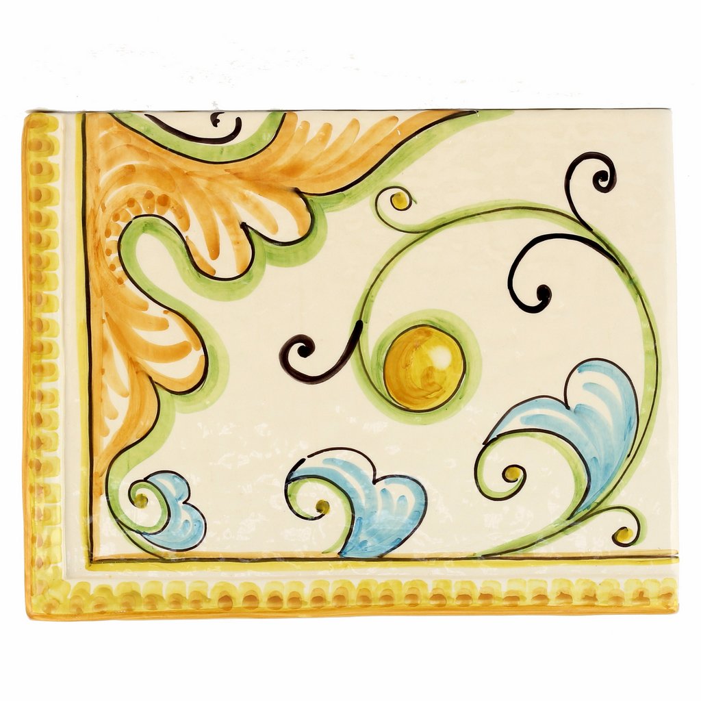 BACKSPLASH/MURAL: Modular Hand Painted ~ Gubbio Floral Vario Design (4 Tiles) - Artistica.com