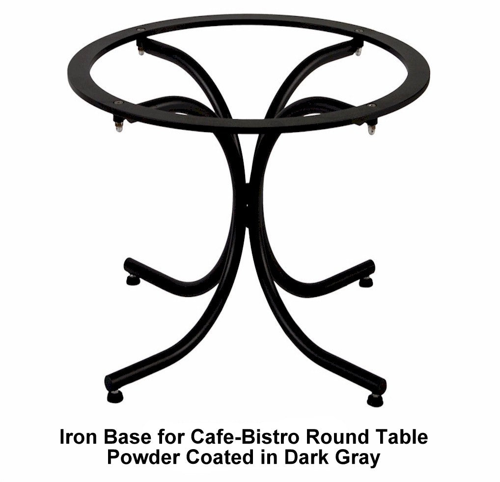 CAFE-BISTRO ROUND TABLE: Ceramic-Stone top on iron base (24&quot; Diam. x 30&quot; High.) in Deruta, Italy. - Artistica.com