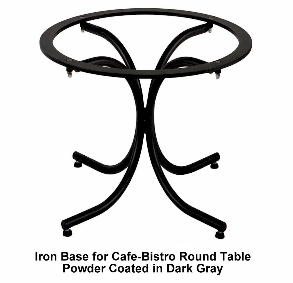 CAFE-BISTRO ROUND TABLE: Ceramic-Stone top on iron base (24" Diam. x 30" High.) in Deruta, Italy. - Artistica.com