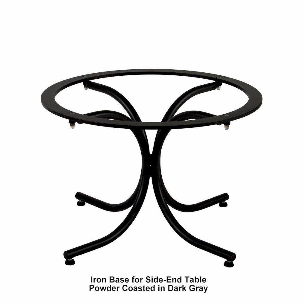 END SIDE TABLE ROUND: Ceramic-Stone top on iron base (28" Diam. x 20" High.) in Deruta, Italy. - Artistica.com