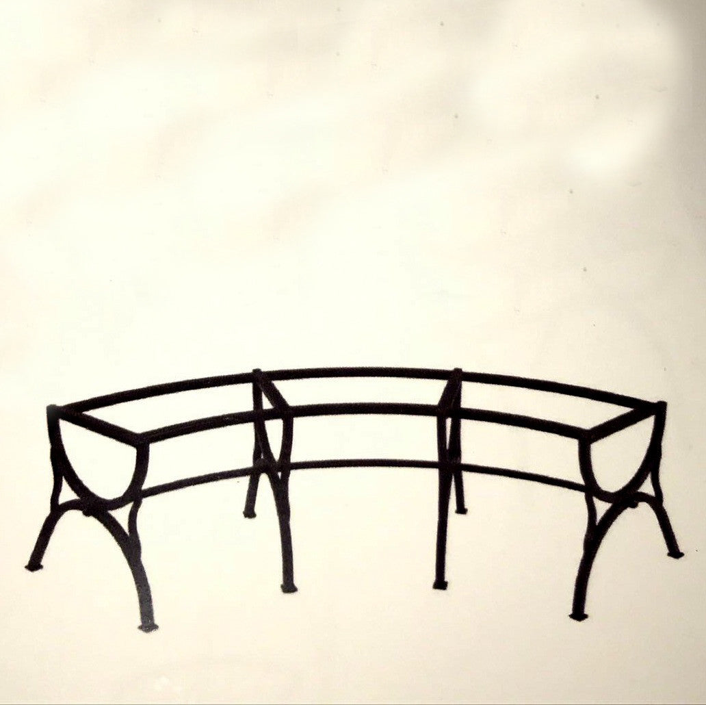 WROUGHT IRON BENCH WITH CERAMIC TOP: Large Curved model design (Seats Two) in Deruta, Italy. - Artistica.com