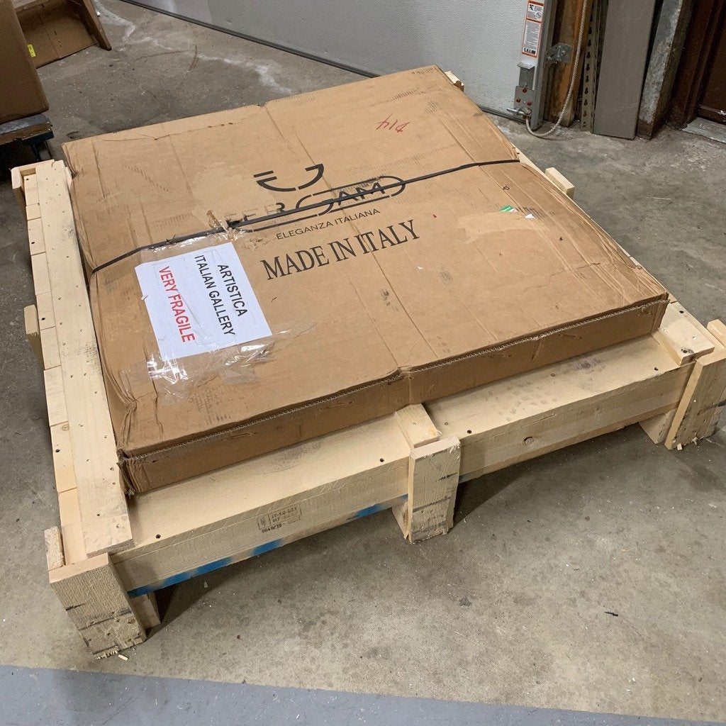 CERAMIC STONE TABLE + IRON BASE: PISA Design^ - Hand Painted in Deruta, Italy. - Artistica.com