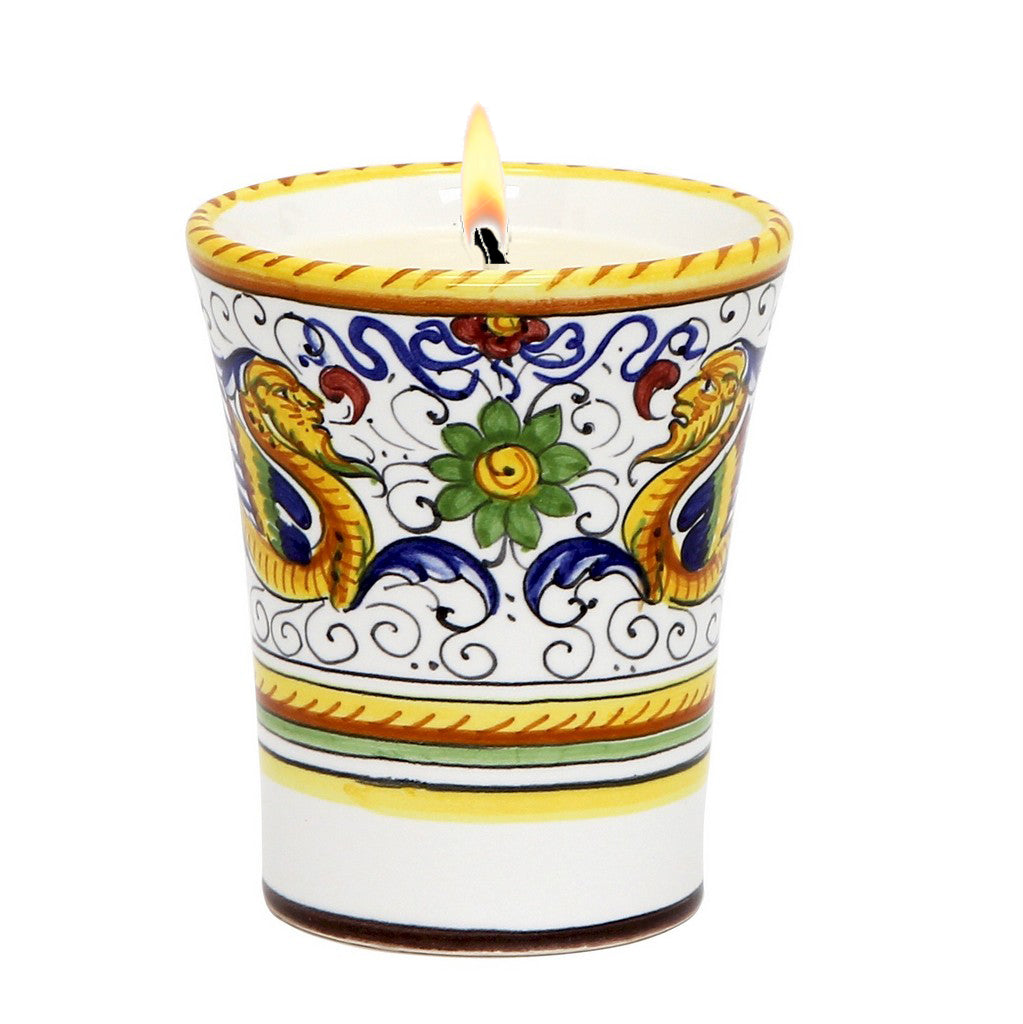 DERUTA CANDLES: Deluxe Precious Flared Candle RAFFAELLESCO DELUXE Design - Artistica.com