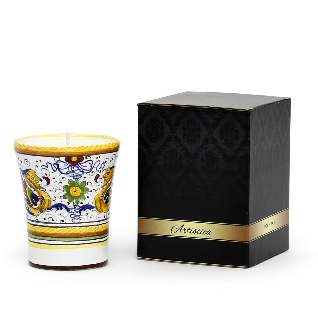 HOLIDAYS DERUTA CANDLES: Deluxe Precious Flared Candle RAFFAELLESCO DELUXE Design - Artistica.com