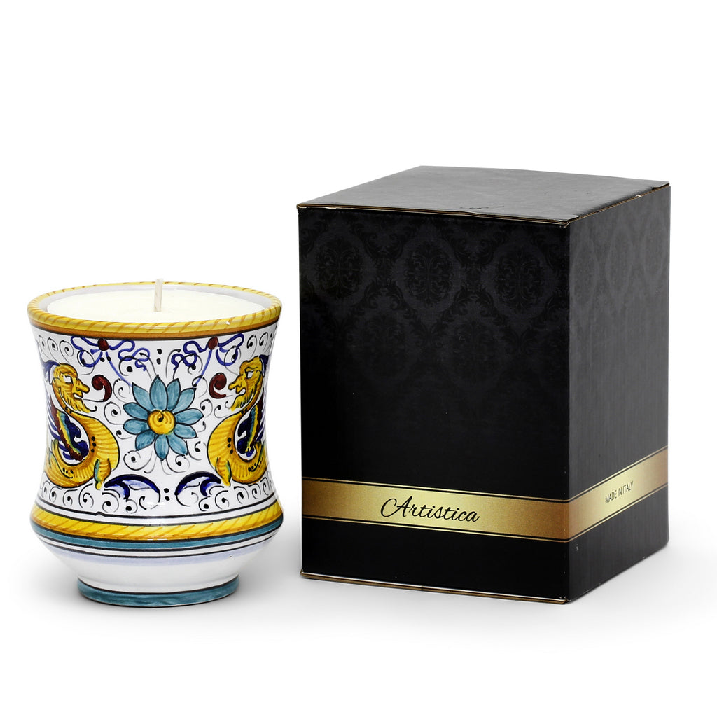 HOLIDAYS DERUTA CANDLES: Deluxe Precious Concave Candle RAFFAELLESCO DELUXE Design - Artistica.com