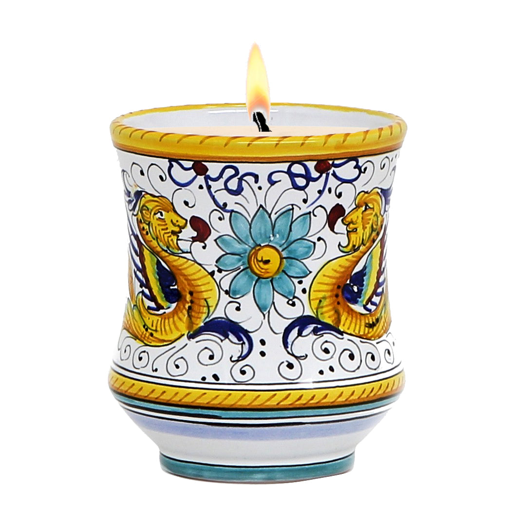 DERUTA CANDLES: Deluxe Precious Concave Candle RAFFAELLESCO DELUXE Design - Artistica.com