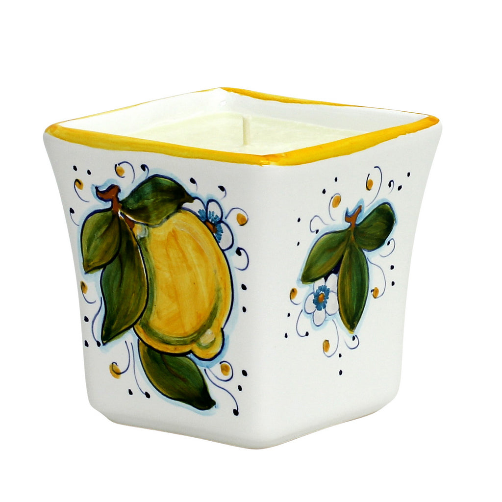 DERUTA CANDLES: Square Flared Candle Positano Limoni Design - Artistica.com