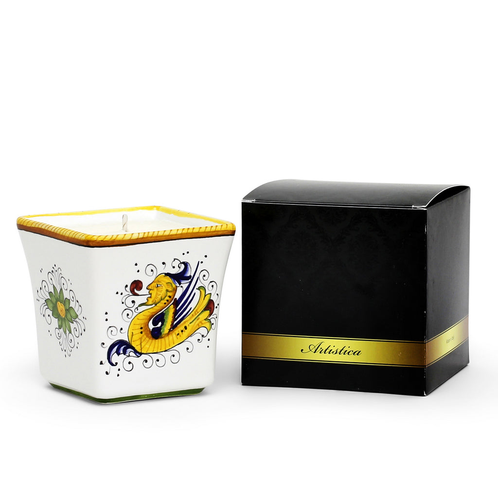 DERUTA CANDLES: Square Flared Candle Raffaellesco Design - Artistica.com