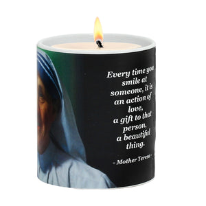 SUBLIMART: Prayer Candle - Porcelain Soy Wax Candle - Mother Theresa of Calcutta