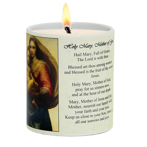 SUBLIMART: Prayer Candle - Porcelain Soy Wax Candle - Holy Mary Mother of God