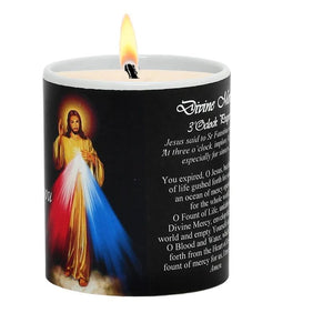 SUBLIMART: Prayer Candle - Porcelain Soy Wax Candle - Divine Mercy