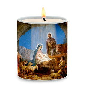SUBLIMART: Prayer Candle - Porcelain Soy Wax Candle - Christmas Prayer