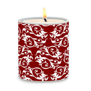SUBLIMART: Geometric - Porcelain Soy Wax Candle 'Arabeque Red' (Design #GEO15)