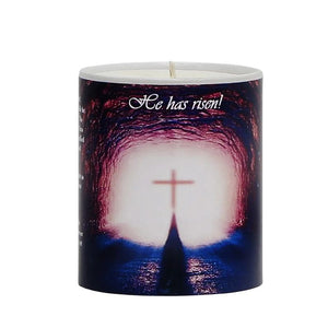 SUBLIMART: Prayer Candle - Porcelain Soy Wax Candle - He has risen!