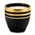 DERUTA MILANO: Large Candle Black with Hand Painted Pure Gold Stripes - Artistica.com