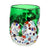 MURANO CANDLE: Authentic Murano Glass Tumbler in GREEN Murrina Style (15 Oz.) - Artistica.com