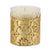 CRYSTAL CANDLES: Bass relief Design with Gold Leaf finish ~ (10 Oz) - Artistica.com