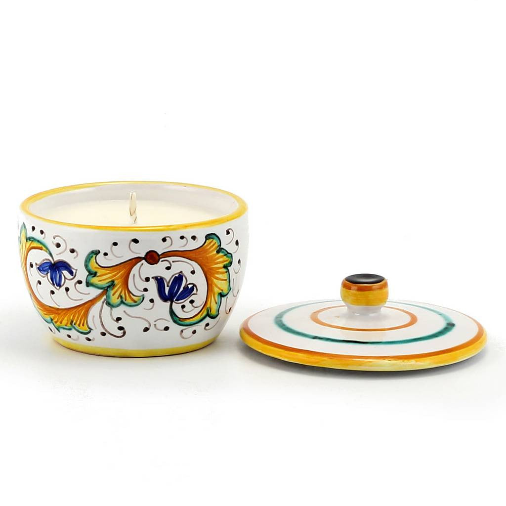 DERUTA CANDLES: Jar Candle with lid ~ Perugino Design - Artistica.com