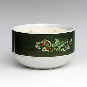 SUBLIMART: Two Wicks Soy Wax Candle in a Porcelain Bowl - Santa Claus (Design #XMS03)