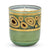 CRYSTAL CANDLES: Regalia Design candle with 14 Carats Gold finish Aqua Green glass ~ (10 Oz) - Artistica.com