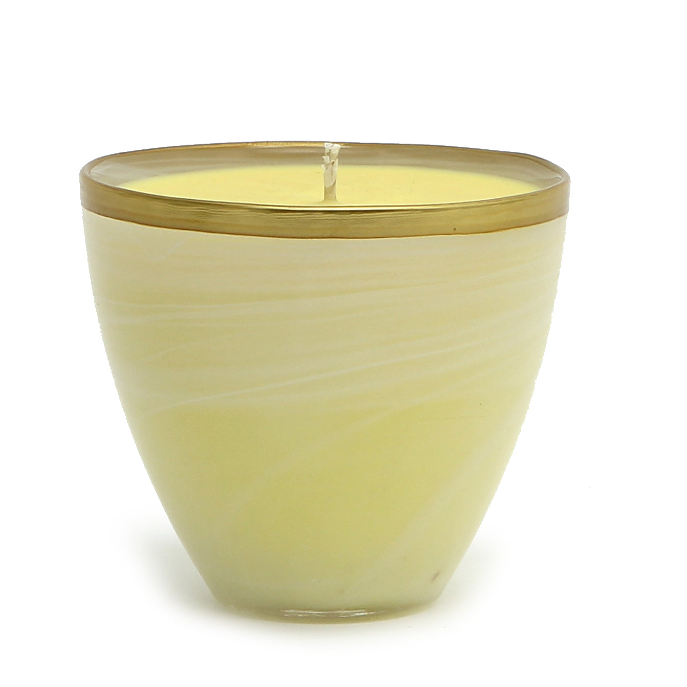 CRYSTAL CANDLES: Rufolo Glass Candle with Gold Rim - Artistica.com