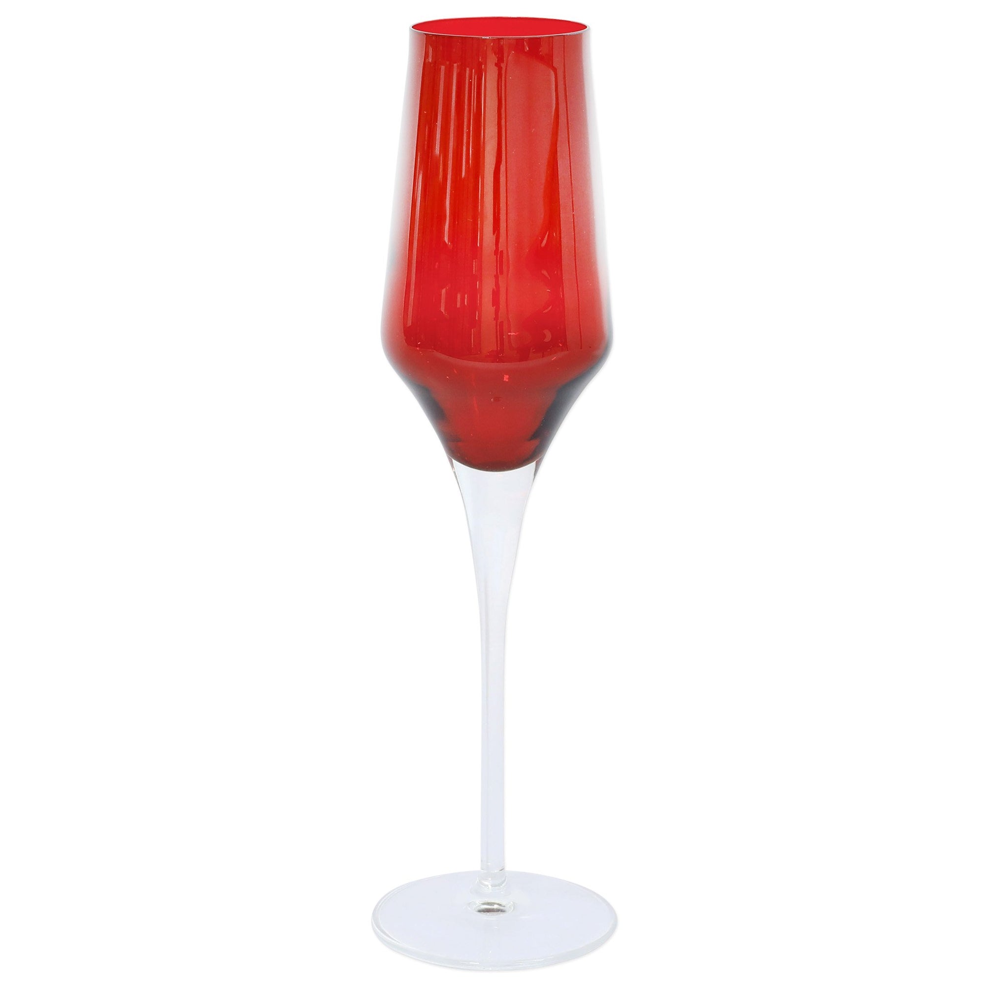 VIETRI: Contessa Red Champagne Glass - Artistica.com