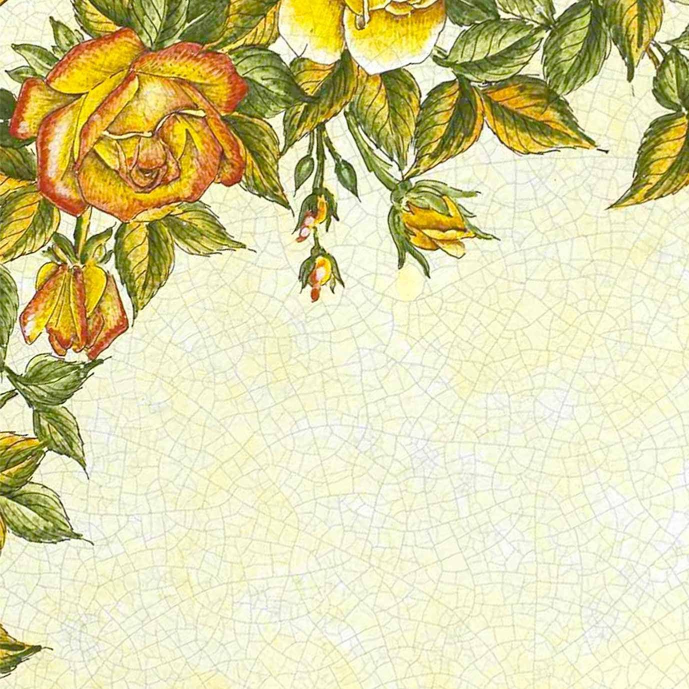 CERAMIC STONE TABLE + IRON BASE: CASCIA Design^ - Hand Painted in Deruta, Italy. - Artistica.com