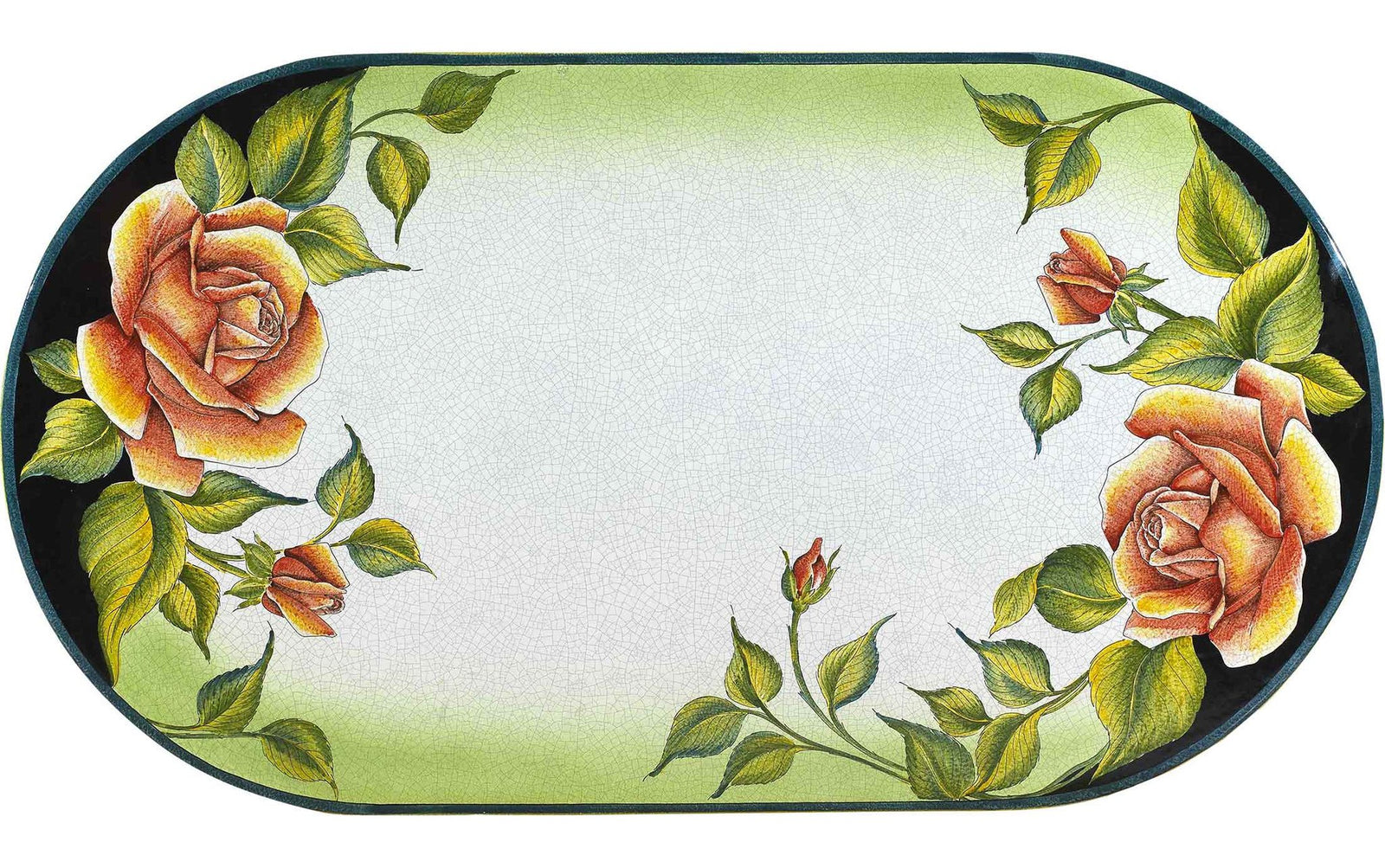 CERAMIC STONE TABLE + IRON BASE: COLONIA Design^ - Hand Painted in Deruta, Italy. - Artistica.com