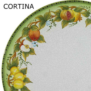 COCKTAIL HIGH TABLE ROUND: Ceramic-Stone top on iron base (28" Diam. x 41" High.) in Deruta, Italy. - Artistica.com