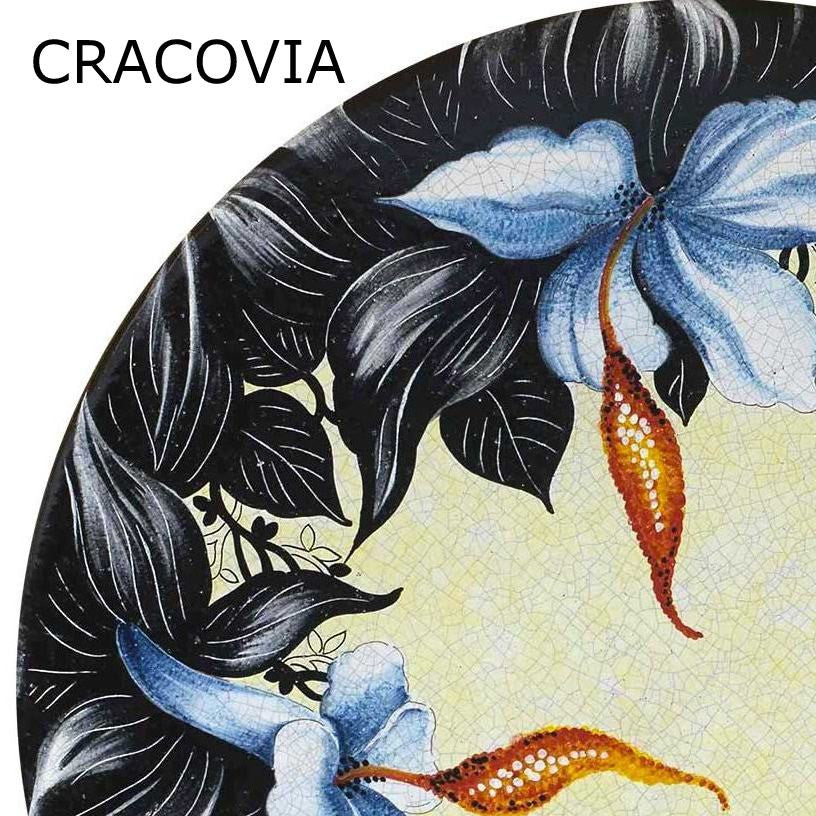 COCKTAIL HIGH TABLE ROUND: Ceramic-Stone top on iron base (28" Diam. x 41" High.) in Deruta, Italy. - Artistica.com