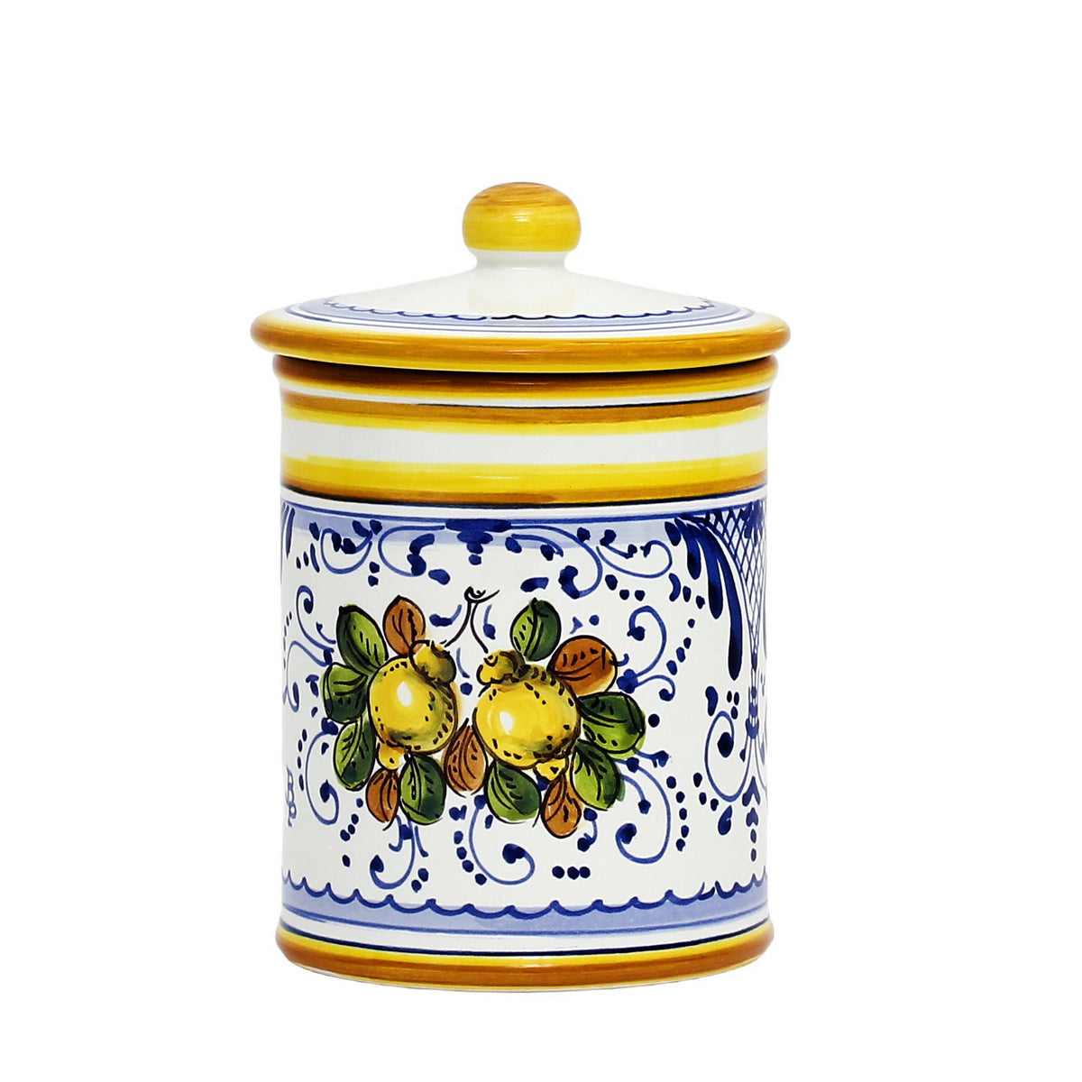 LIMONCINI: Tuscan Canister Set 'ZUCCHERO' & 'CAFFE' - Lemon design (Set of two as shown) - Artistica.com