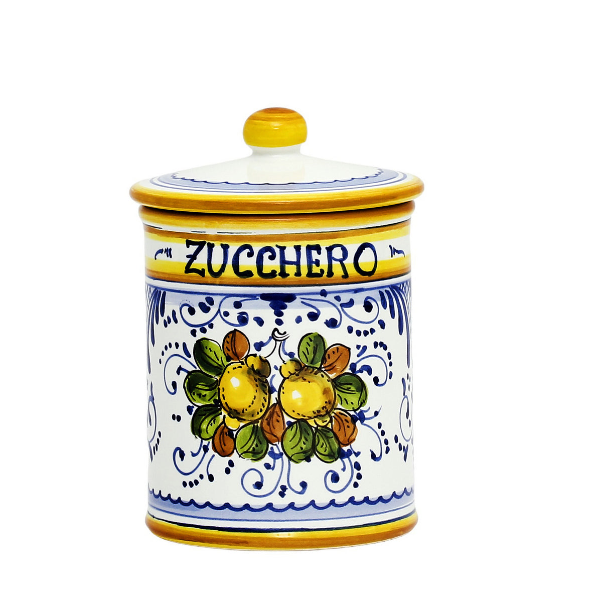 LIMONCINI: Tuscan Canister Set 'ZUCCHERO' & 'CAFFE' - Lemon design (Set of two as shown) - Artistica.com
