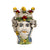 CALTAGIRONE: Sicilian Moorish Head Vase - Man with Crown & off white fruit (Medium 11" H.) - Artistica.com