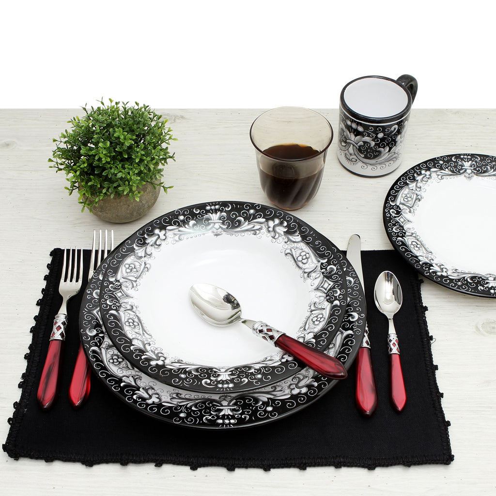 DERUTA COLORI: Dinner Plate - BLACK/GRAY - Artistica.com