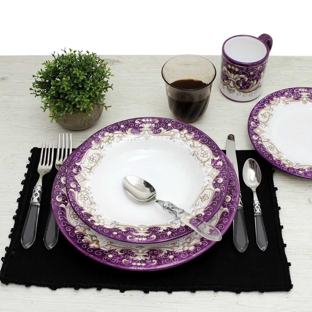DERUTA COLORI: Pasta/Soup Rim Plate - PURPLE - Artistica.com
