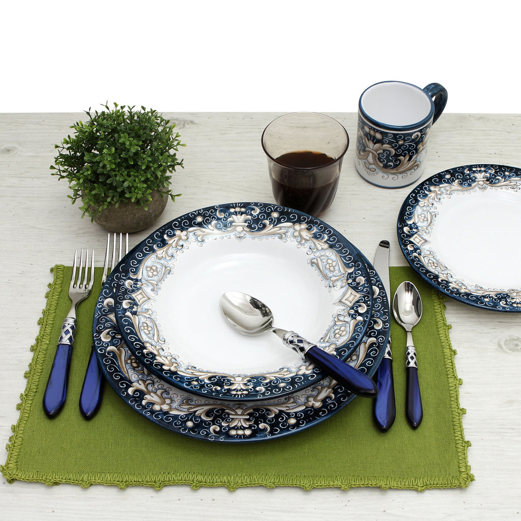 DERUTA COLORI: Pasta/Soup Rim Plate - BLUE ANTICO - Artistica.com